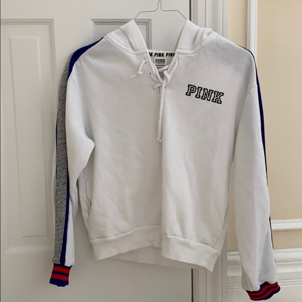 PINK FRONT STRING SWEATSHIRT HOODIE